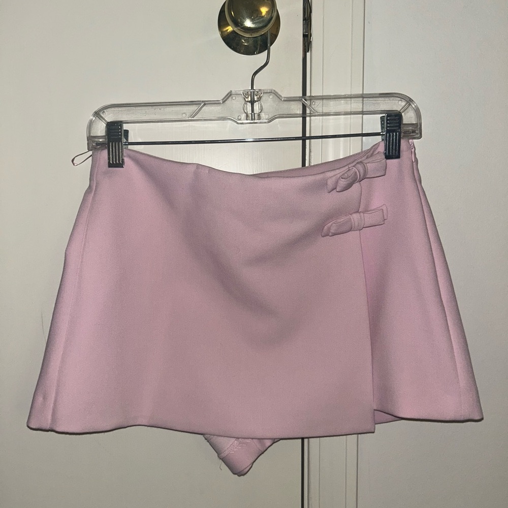 Zara Pink Mini Skort with bows - Picture 2 of 4